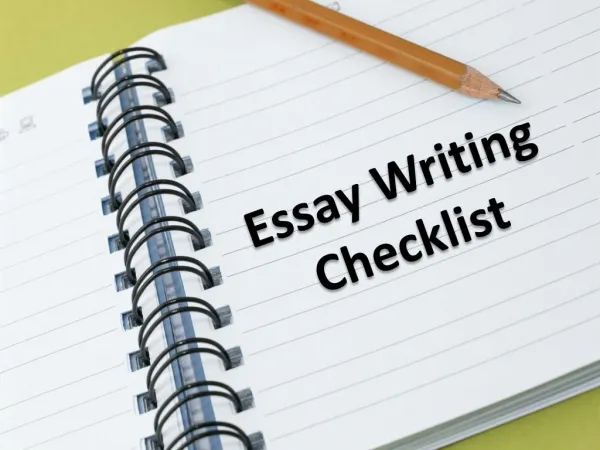 Essay Writing Checklist