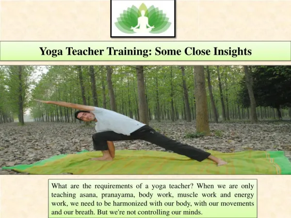 Yoga Teacher Training: Some Close Insights