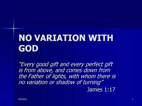 NO VARIATION WITH GOD