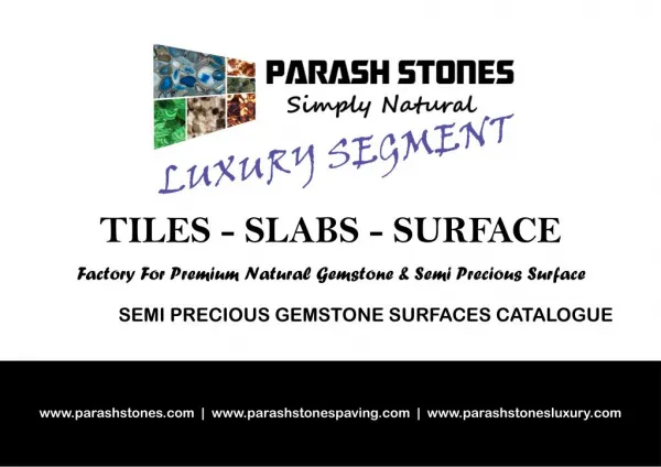 semi precious gemstone slab, counter top, surface collection - price catalog