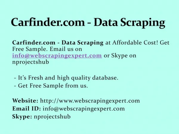 Carfinder.com - Data Scraping