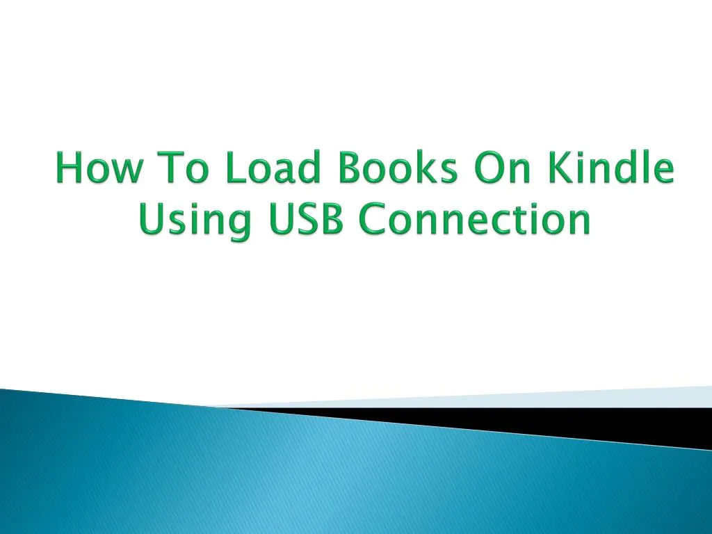 how to load books on kindle using usb connection