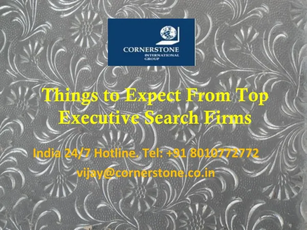 Things to Expect From Top Executive Search Firms