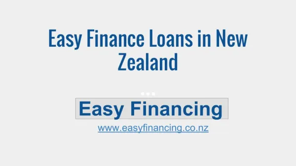 Easy Finance Loans New Zealand