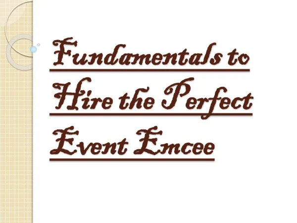 Principles to Hire the Perfect Event Emcee