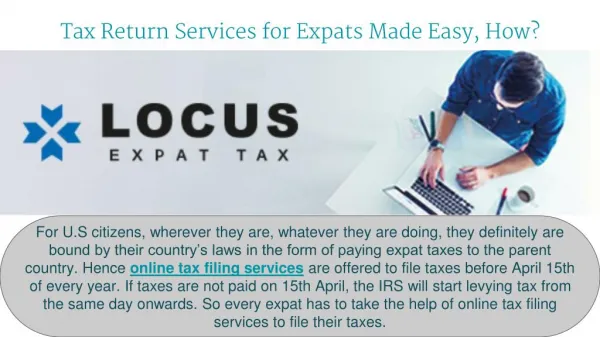 Tax Return Services for Expats Made Easy, How?
