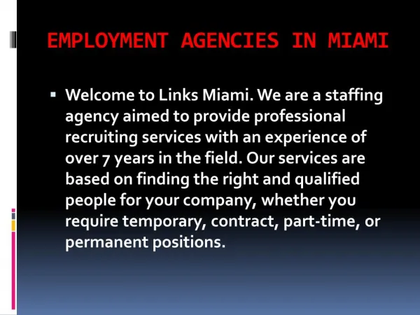 Executive Employment Agencies