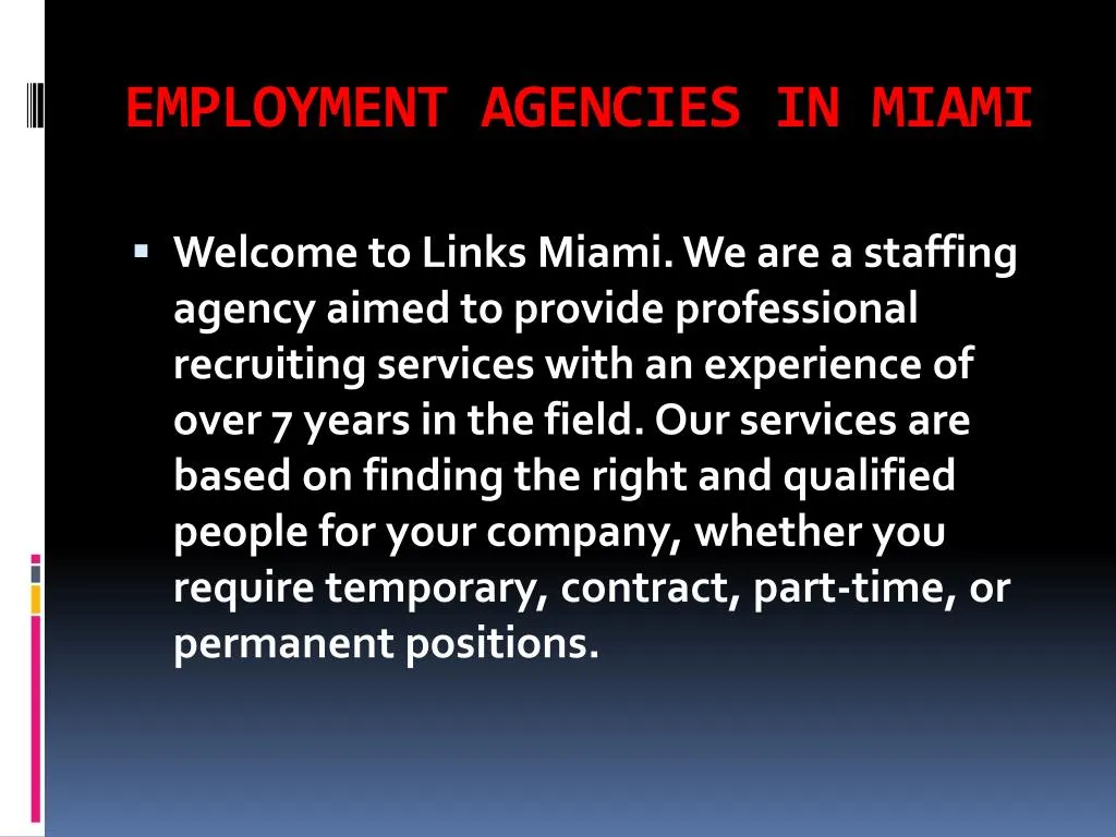 employment agencies in miami