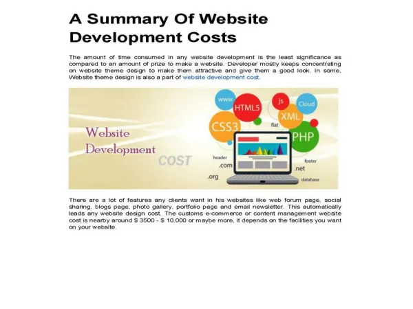 Website Development Cost