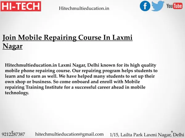 Join Mobile Repairing Course In Laxmi Nagar