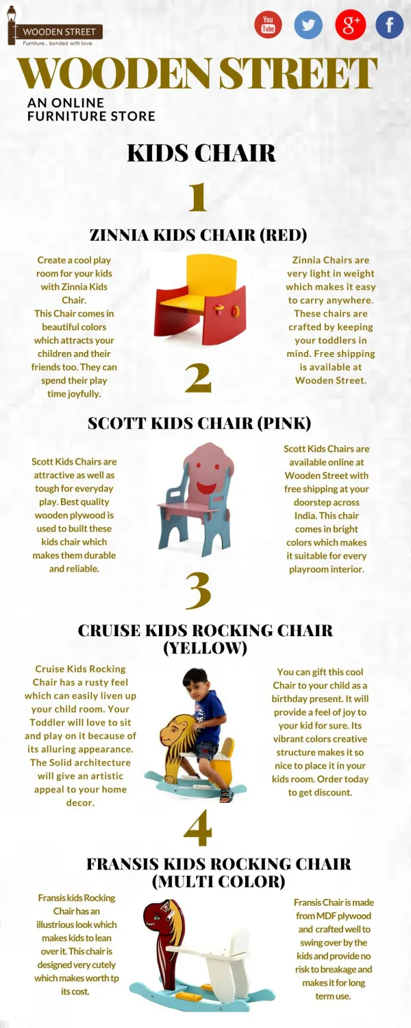 KIDS CHAIR – Buy Best KIDS CHAIRS Online @ Wooden Street