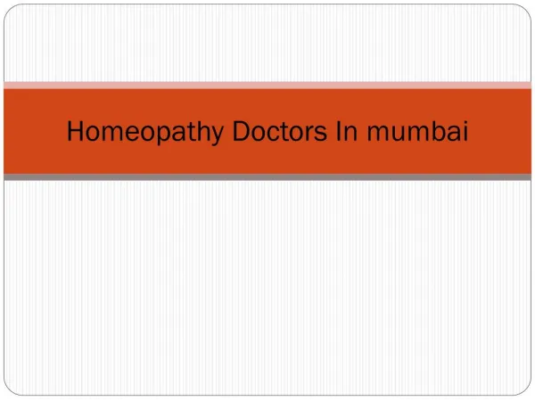 Homeopathy Doctors in Mumbai