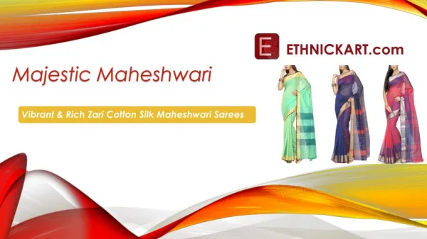 Ethnickart -Vibrant & Rich Zari Cotton Silk Maheshwari Sarees