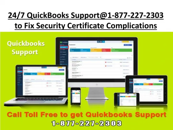 24/7 QuickBooks Support@1-877-227-2303 to Fix Security Certificate Complications