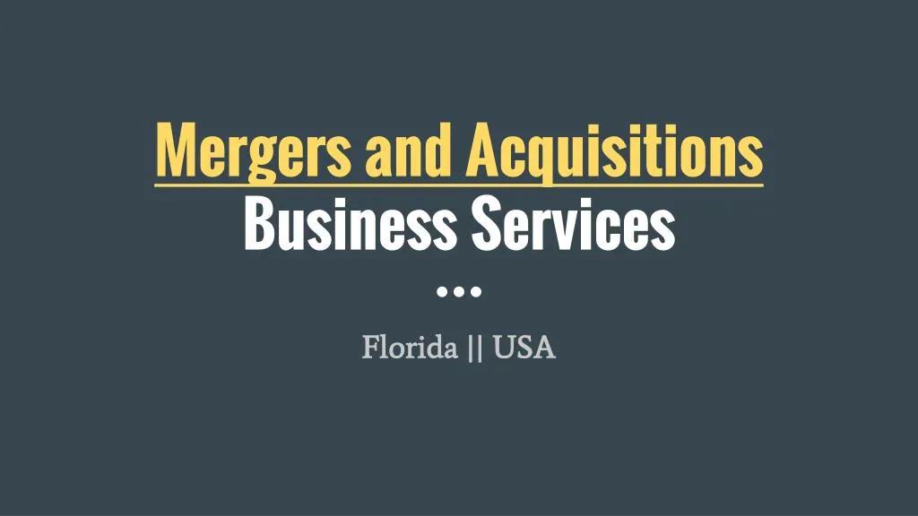 mergers and acquisitions business services