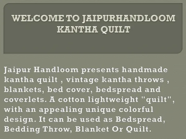Twin Kantha Quilts Throws and Blankets - Jaipur Handloom