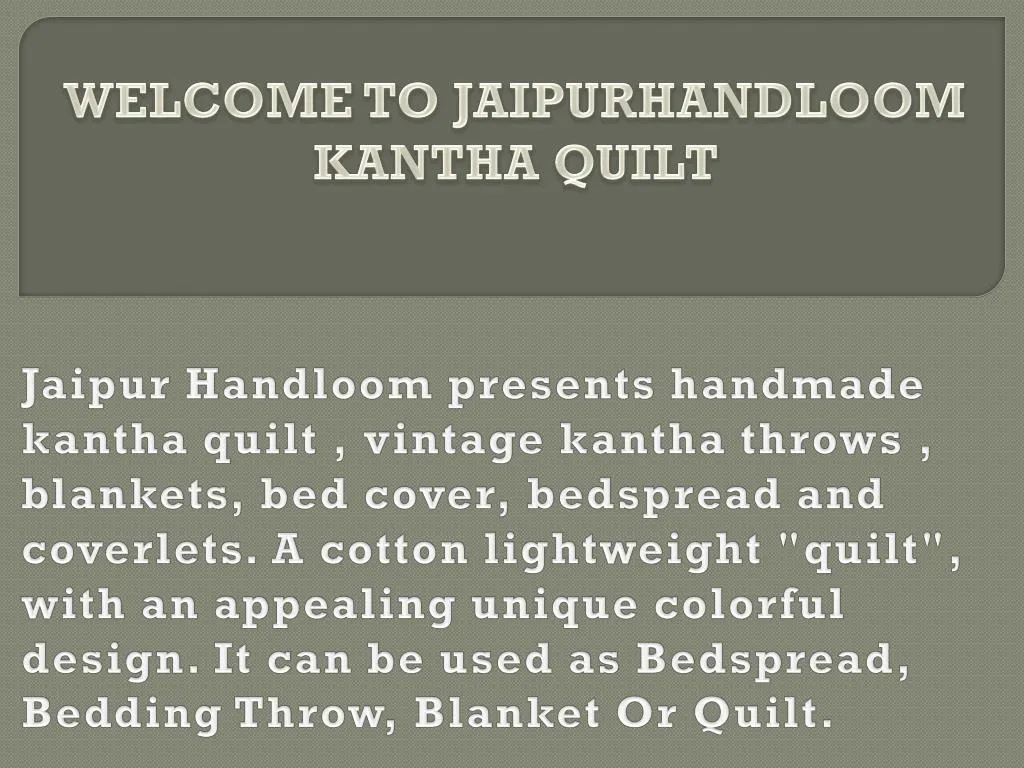 welcome to jaipurhandloom kantha quilt