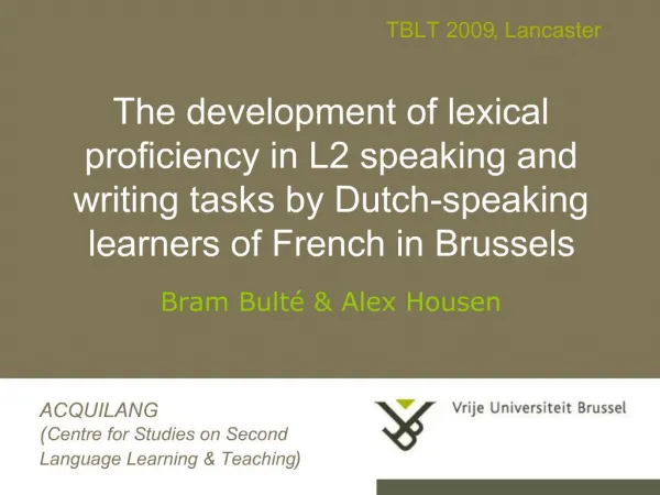 The development of lexical proficiency in L2 speaking and writing tasks by Dutch-speaking learners of French in Brussels