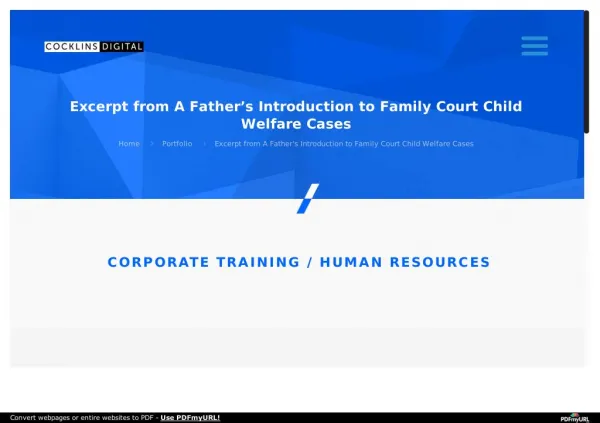 Excerpt from A Father’s Introduction to Family Court Child Welfare Cases | Cocklins Digital