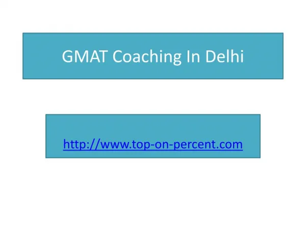 GMAT Coaching In Delhi