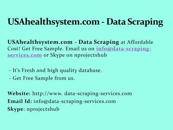 USAhealthsystem.com - Data Scraping