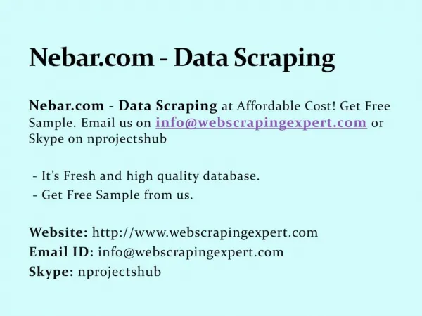 Nebar.com - Data Scraping