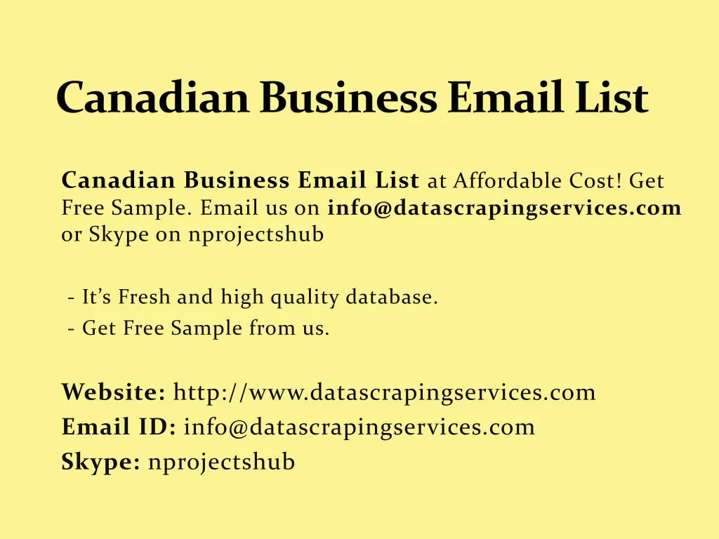 canadian business email list