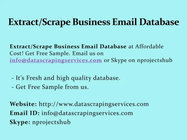Extract/Scrape Business Email Database