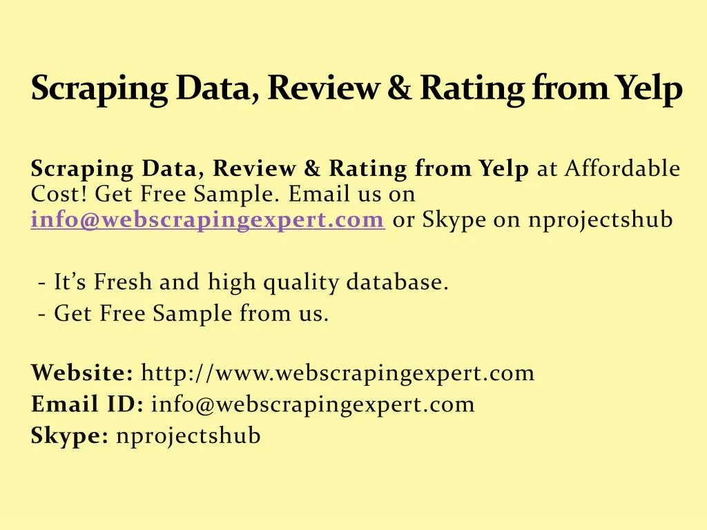 scraping data review rating from yelp