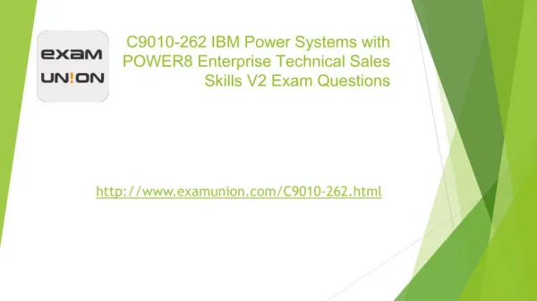 Test C9101-262 IBM Enterprise Technical Sales Skills V2 Dumps Questions ExamUnion