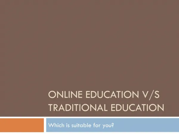 Online vs Traditional Education