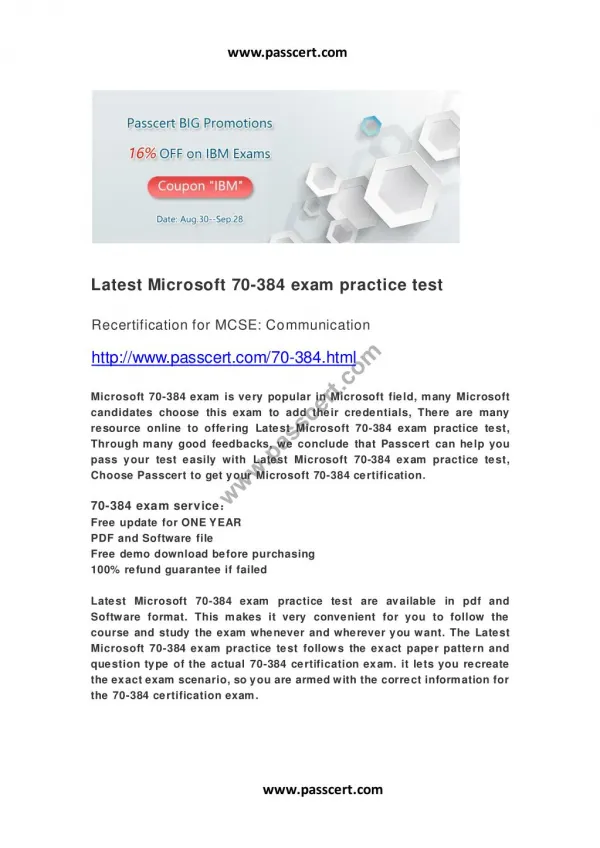 Microsoft 70-384 exam practice test