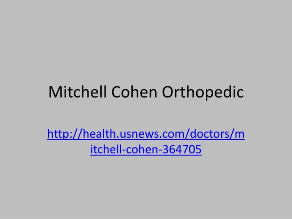 Mitchell Cohen Orthopedic