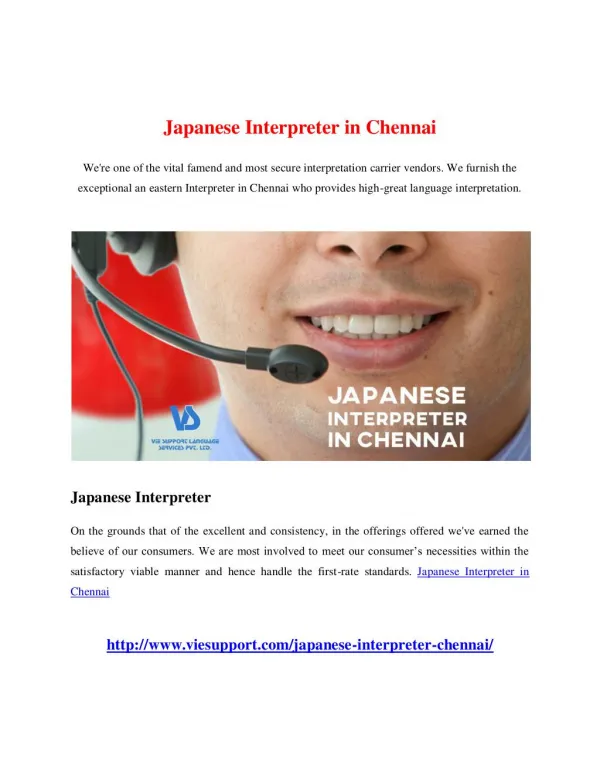 Japanese Interpreter in Chennai
