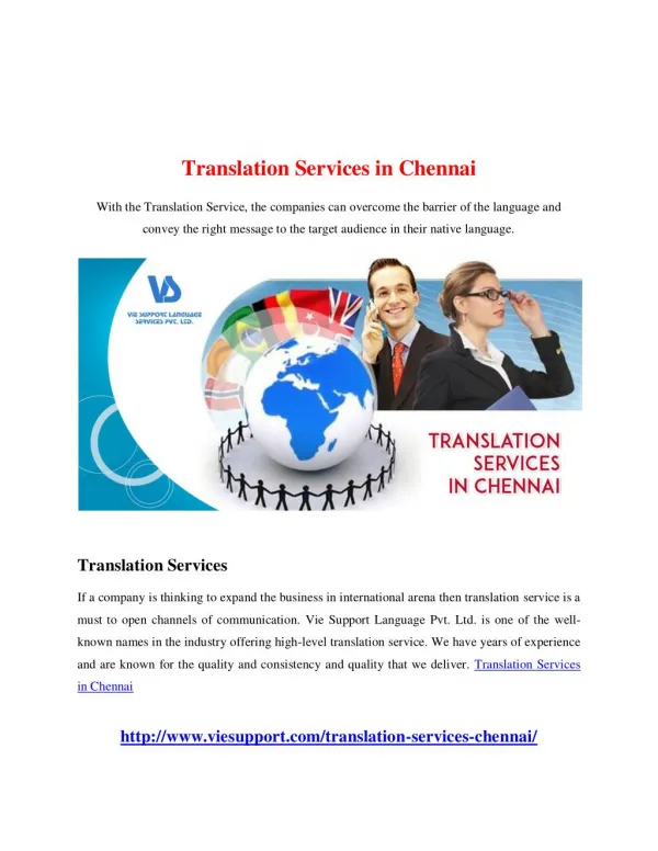 Translation Services in Chennai
