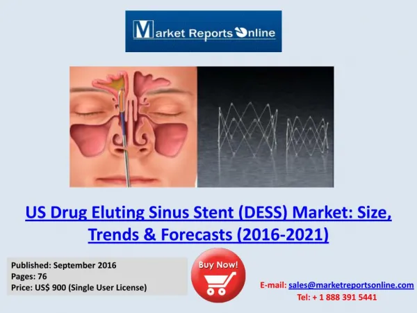 Drug Eluting Sinus Stents (DESS) Market 2016 Trends & 2021 Forecasts Analysis