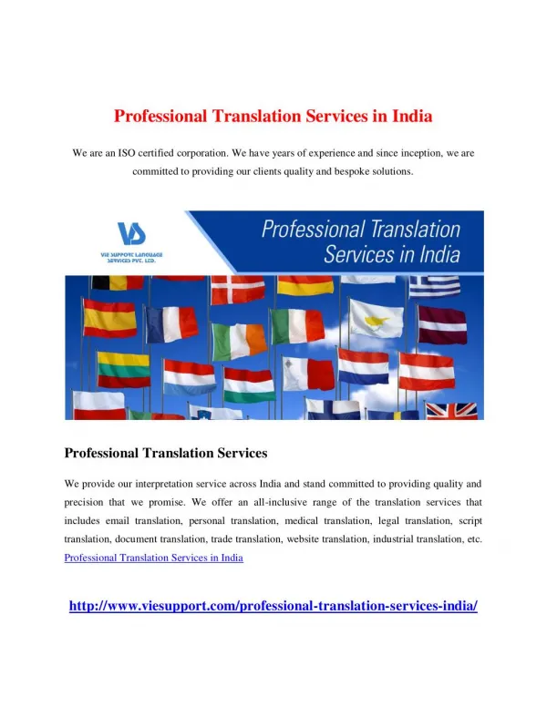 Professional Translation Services in India