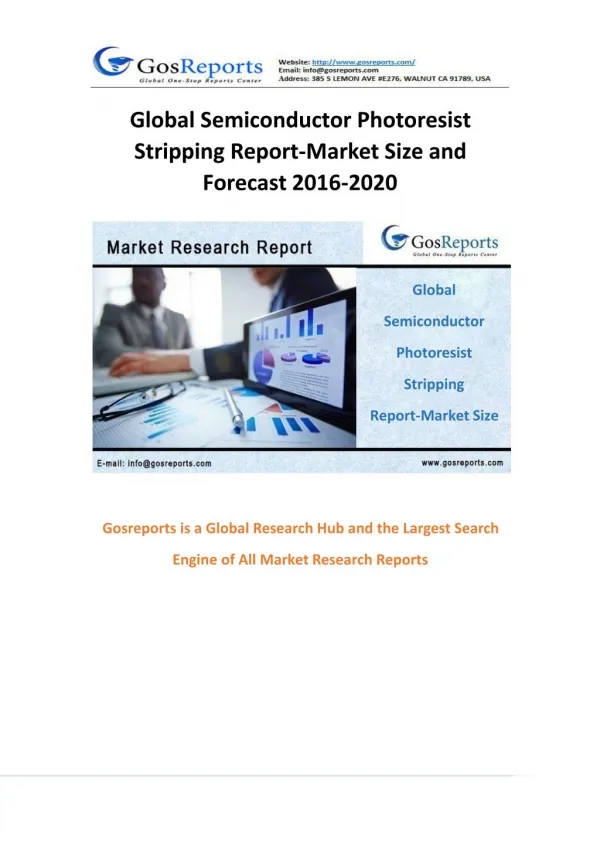 Global Semiconductor Photoresist Stripping Report-Market Size and Forecast 2020