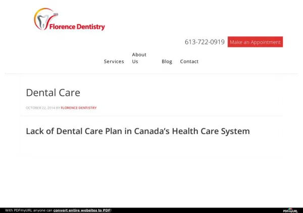 Dental Care Plan With Florence Dentistry