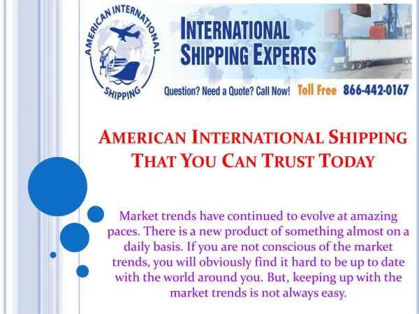 American International Shipping That You Can Trust Today