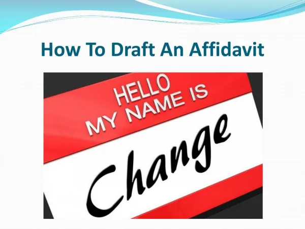 How To Draft An Affidavit