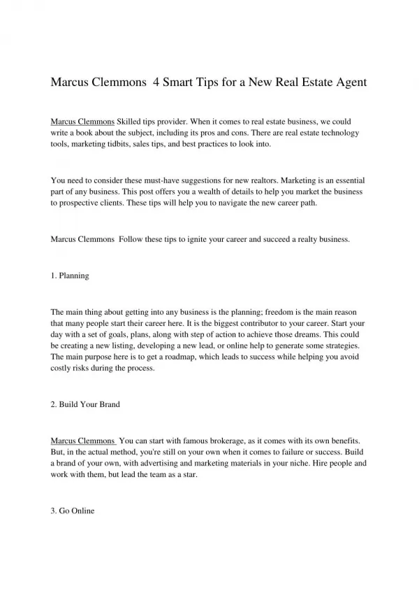 Marcus Clemmons 4 Smart Tips for a New Real Estate Agent.pdf