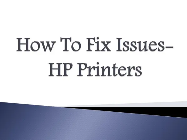 How To Fix Issues-HP Printers