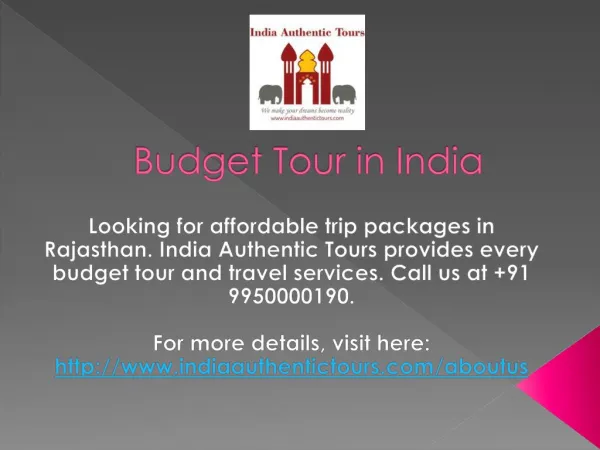 Budget tour in India