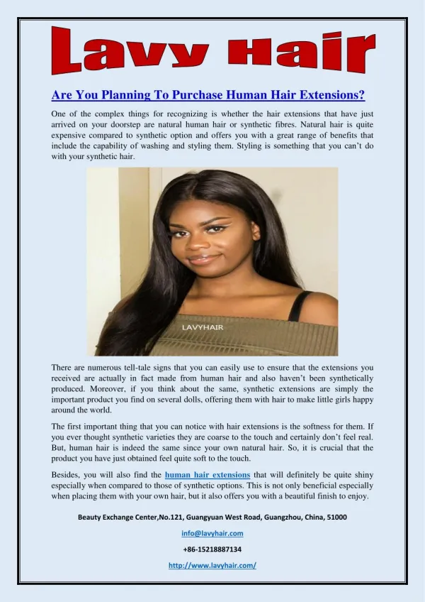 Are You Planning To Purchase Human Hair Extensions?