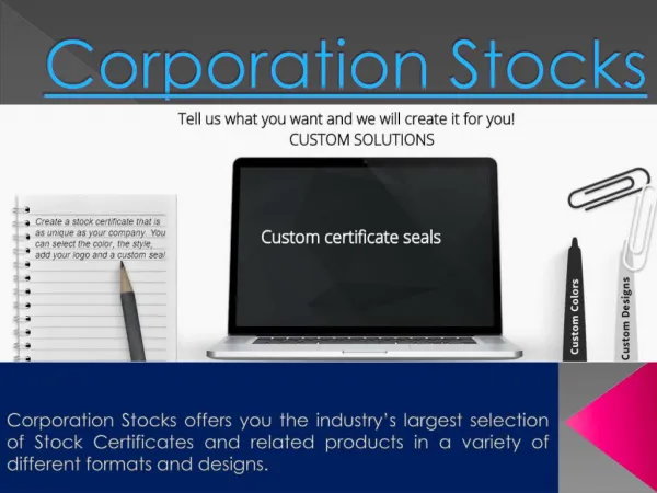 Corporate Stock Certificates - Joy of becoming an owner