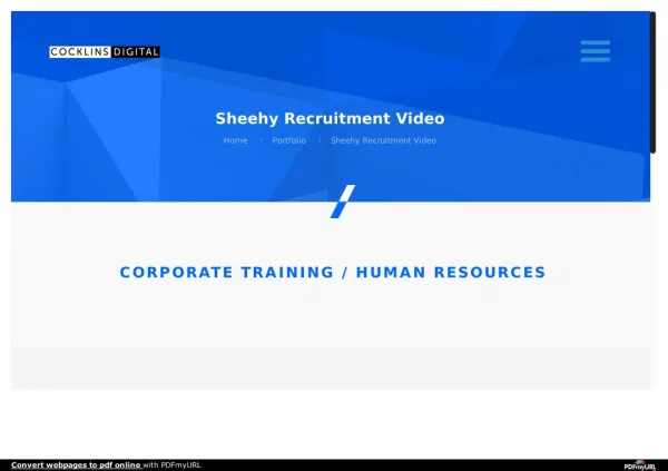 Sheehy Recruitment Video | DC Video Production
