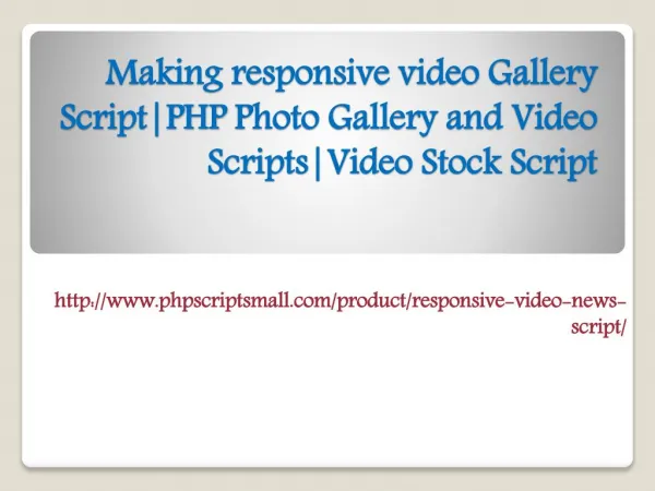Making responsive video Gallery Script|PHP Photo Gallery and Video Scripts|Video Stock Script