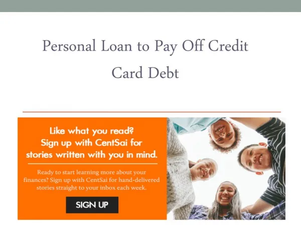 Personal Loan to Pay Off Credit Card Debt