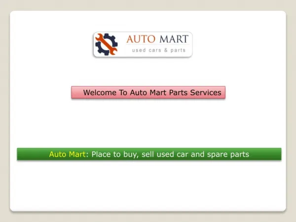 Car Maintenance, Used Spare Parts